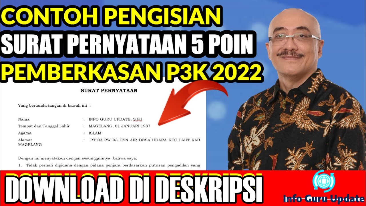 Cara mengisi Surat Pernyataan 5 Poin PPPK 2022 yang di ACC BKN  YouTube
