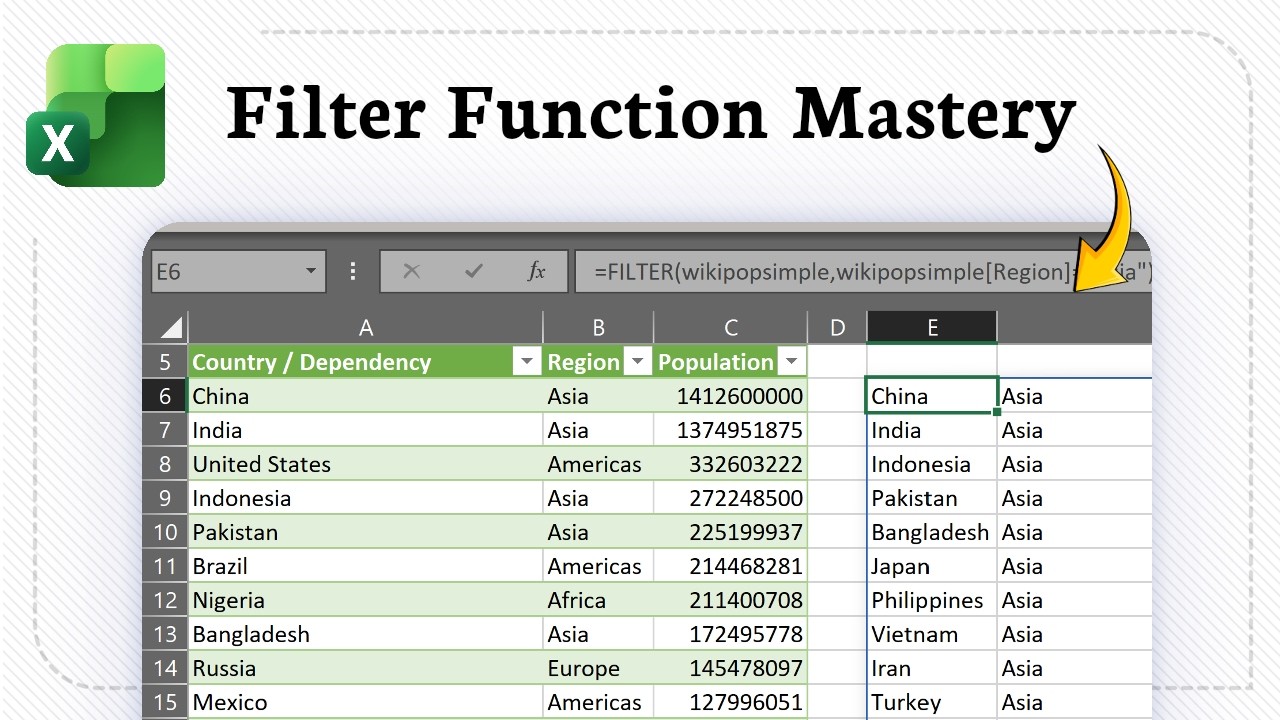 How to Use the FILTER Function in Excel to Pull Dynamic Lists - YouTube