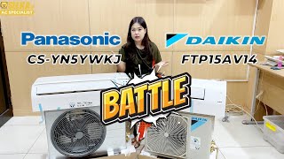 BATTLE AC - DAIKIN FTP15AV14 DAN PANASONIC CS-YN5WKJ AC SPLIT 1/2 PK STANDARD