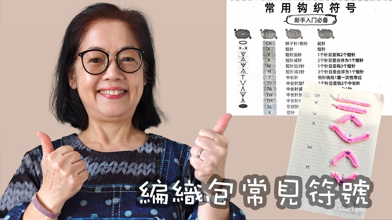 【編織者工具庫】中國大陸編織包內常嵬符號講解 (永久收藏) 鈎針技巧（廣東話）Chinese Knitting & Crochet Symbol Cheat Sheet