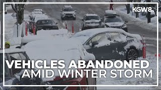 Portland historic winter storm forces drivers to leave cars behind
