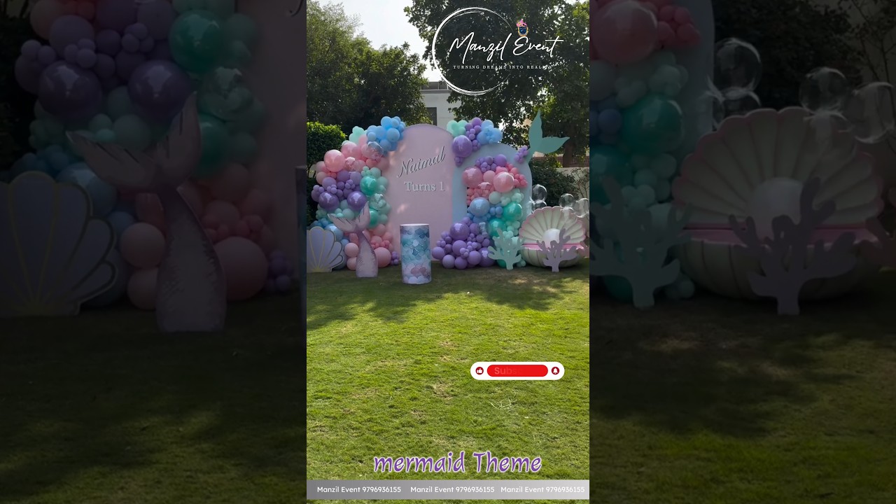 Magical Mermaid Theme Decoration | Under The Sea Birthday Decor Ideas | Manzil Event #shorts #viral