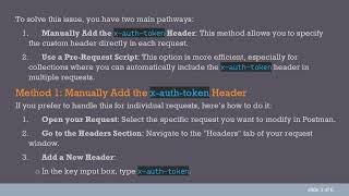 How to Use x-auth-token Instead of Authorization Bearer in Postman