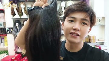 Gia Công Combo Tóc 6 Phím Kẹp Ngang Tóc Thật Siêu Dài Gần 90cm Của khách | Wina Thế giới Tóc Giả