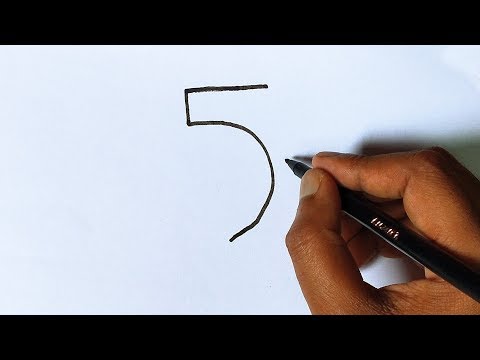 How to Draw Mango from Number 5 | Mango drawing easy for beginners step by step