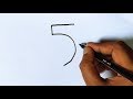 How to draw mango from number 5  mango drawing easy for beginners step by step