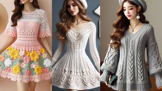 Fashionable Wool Knitted Model Dress / Crochet dress for females ideas