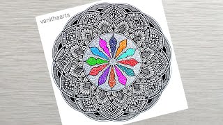 Spirograph Mandala Art Step-by-Step Tutorial | Geometric Mandala Art #mandala #vanithaarts #doodle