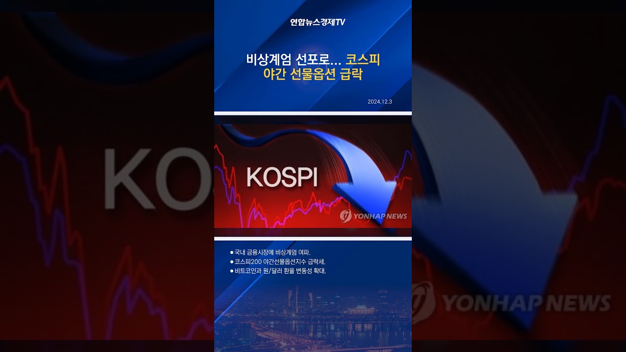 비상계엄에 코스피 야간 선물옵션 급락…4일 증시 개장 