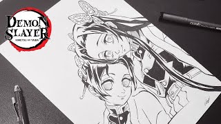 Drawing SHINOBU &amp; KANAE KOCHO from DEMON SLAYER (Kimetsu no Yaiba) Speed Drawing