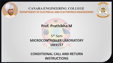 VTU MC LAB 18EEL57 L6 Conditional call and return instructions