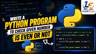 Python Program to Check Given Number is Even or Odd | Python Tutorial for Beginners