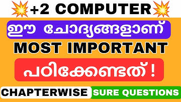 💥CHAPTERWISE IMPORTANT QUESTIONS💥PLUS TWO COMPUTER APPLICATION FOR CHRISTMAS EXAM!