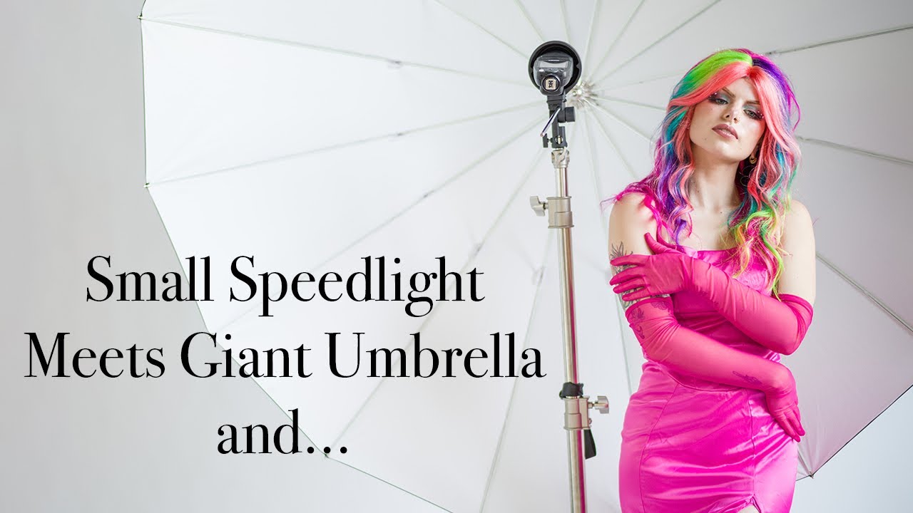 Сможет ли маленькая вспышка Speedlite справиться с 7-футовым зонтом?