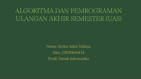 Project UAS Algoritma dan Pemrograman