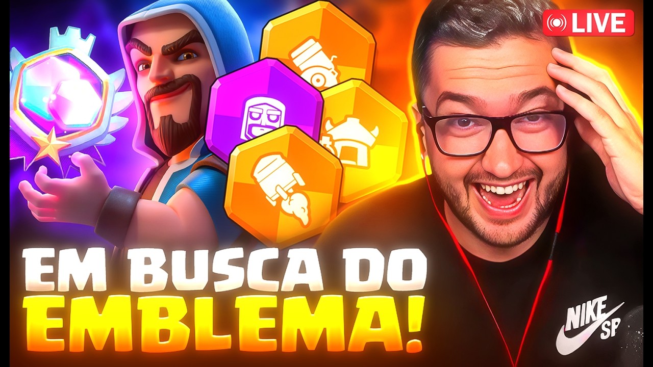 A LIVE SÓ ACABA QUANDO EU PEGAR ESSE EMBLEMA SECRETO! - clash royale ao vivo