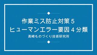 作業ミスを予防する！管理者が知っておくべきヒューマンエラー要因4分類とは？：DVD版若手リーダー品質改善テキスト：高崎ものづくり技術研究所