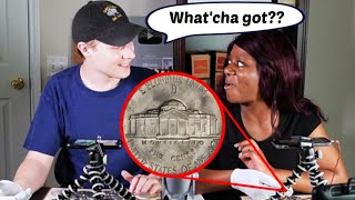 SHE FOUND THIS RARE COIN AND DIDN&#39;T EVEN REALIZE IT! | COIN ROLL HUNTING NICKELS COMPETITION HUNT!