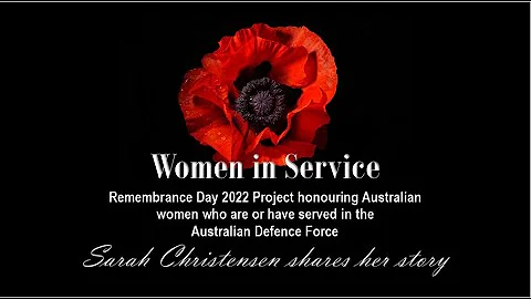 WOMEN IN SERVICE ~ Sarah Christensen shares her st...