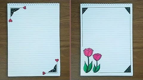 تزيين الدفتر سهل |رسومات لتزيين الدفاتر | easy notebook border design