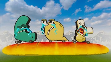 Challenge Cry Alphabet Lore Car vs Food Bridge in Teardown