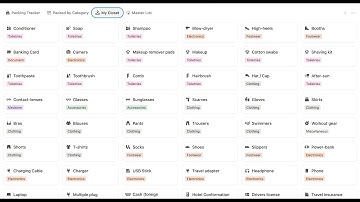 Notion Template - Basic Packing List explained - iCreate