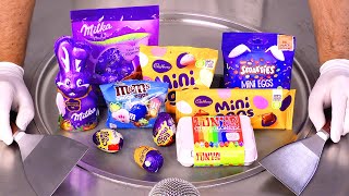 How to Make EASTER CHOCOLATE Ice Cream Rolls | ASMR (no talking)