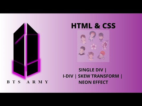 HTML & CSS | BTS ARMY logo using html and css | Neon-Effect | Single Div | Learning Feathers