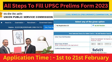 Upsc Preliminary Application Form IAS | Fill Up | Step By Step | 2023