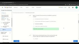 Trust and Security in the Cloud | Trust and Security with Google Cloud | Quiz