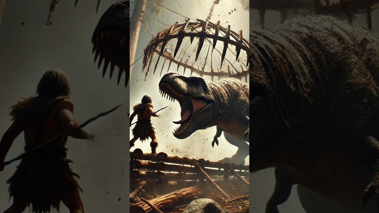 dinosaurus vs manusia 