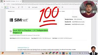 Excel 2021 In Practice -Ch 1 Independent Project 1-4 #Ch1IndependentProject1-4 #simnet