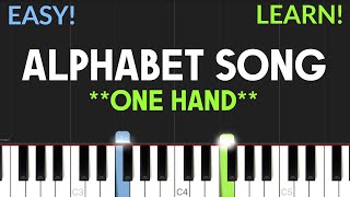 The Alphabet Song (Twinkle Twinkle Little Star) | EASY ONE HAND Piano Tutorial