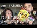 Probando dulces japoneses con mi abuela