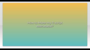 How to Make my R script executable?