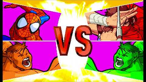 Marvel vs Capcom 1 ( Arcade ) - Orange Hulk / Spider-man Playthrough ( July 29, 2018 )