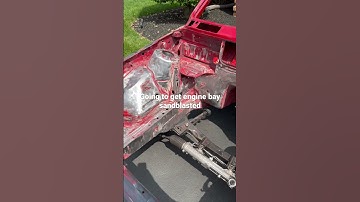 Gave up on stripping paint with wire wheel. Time to get engine bay blasted