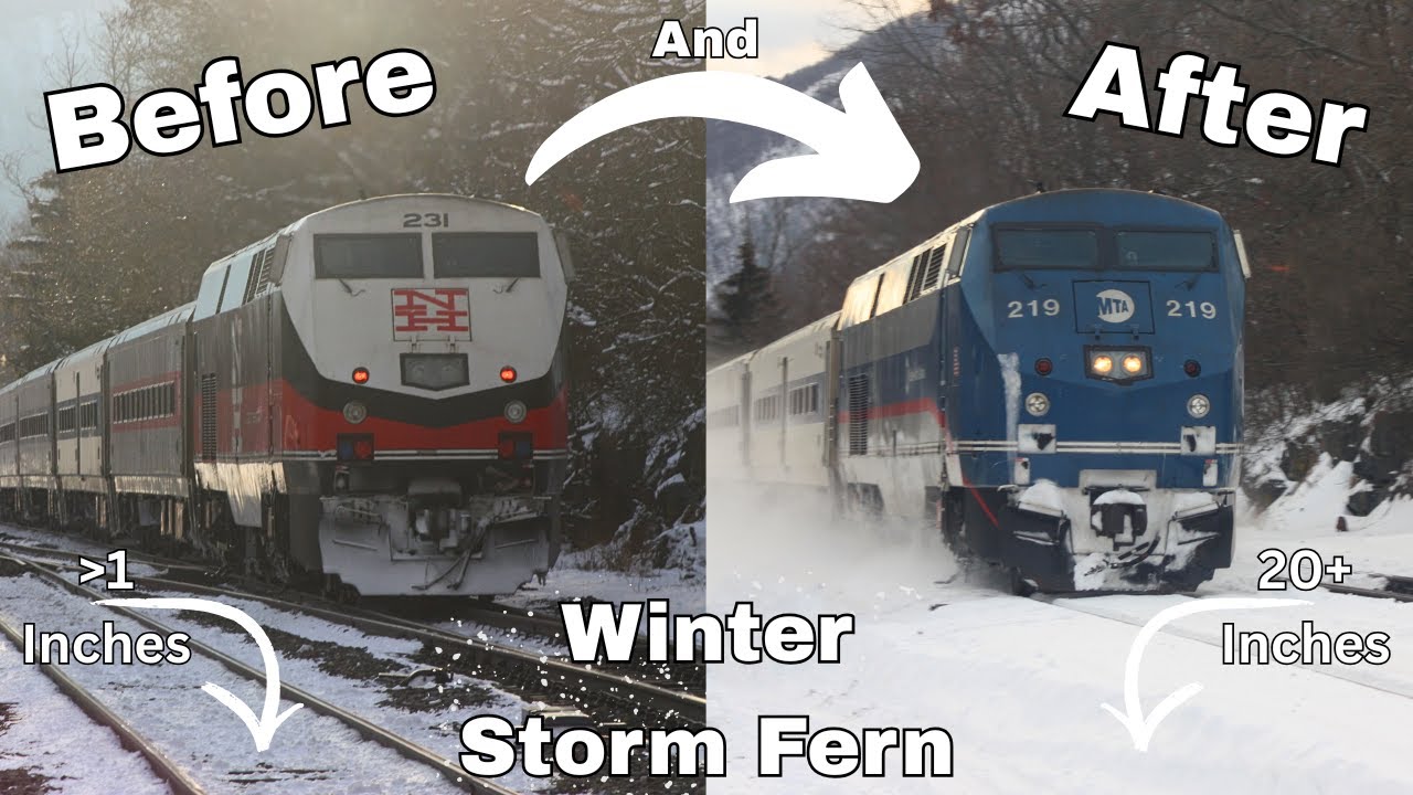 2 Inches To 2 Feet! Railfanning Before And After Winter Storm Fern At Manitou And Katonah
