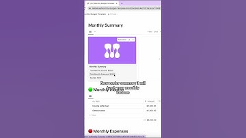 Notion monthly budget tracker