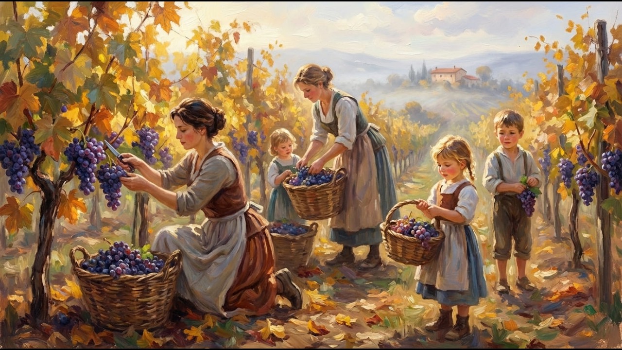🍂 Autumn Grape Harvest | Animated Impressionist Oil Paintings for Relaxation