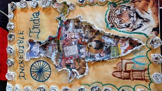 Collage Of Incredible India One Nation Independence Day Collage Independence Day Drawing