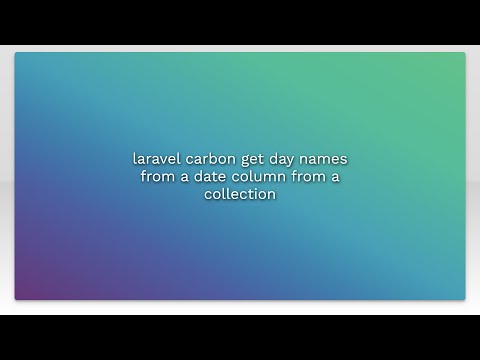 laravel carbon get