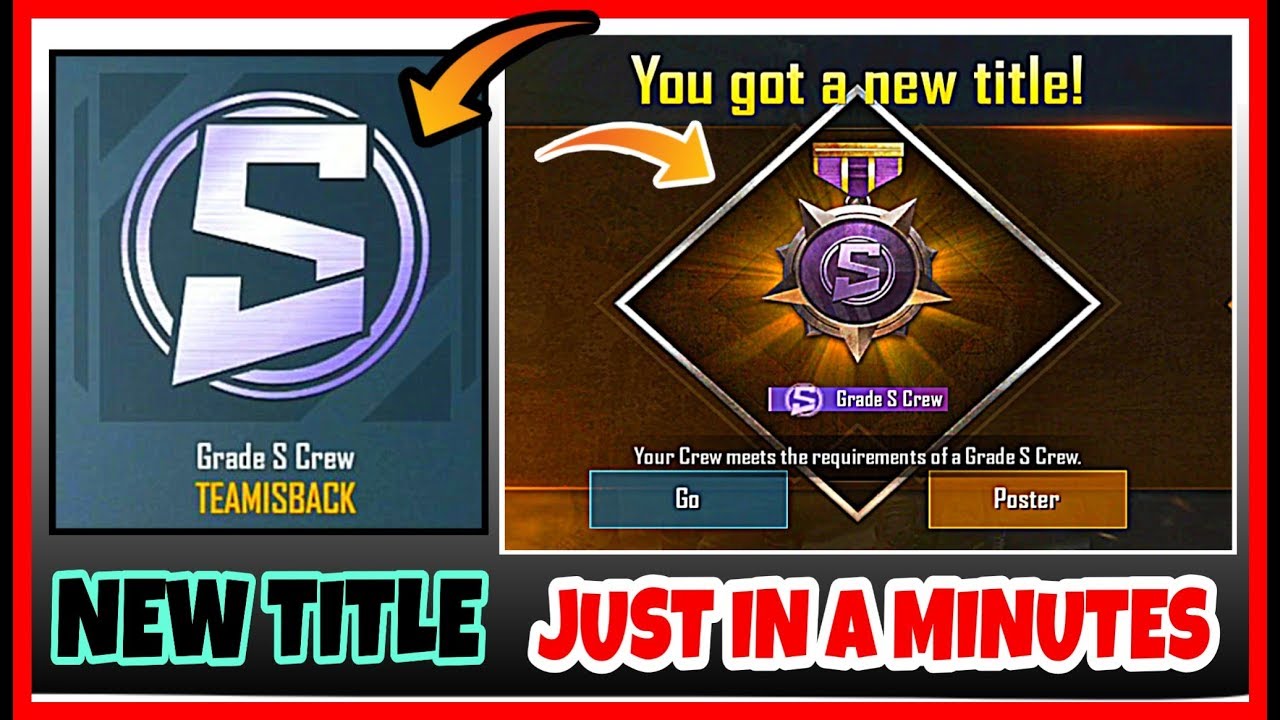 Easy Way To Get Grade S Title How To Get Grade S Title In Pubg Mobile New Achievement YouTube