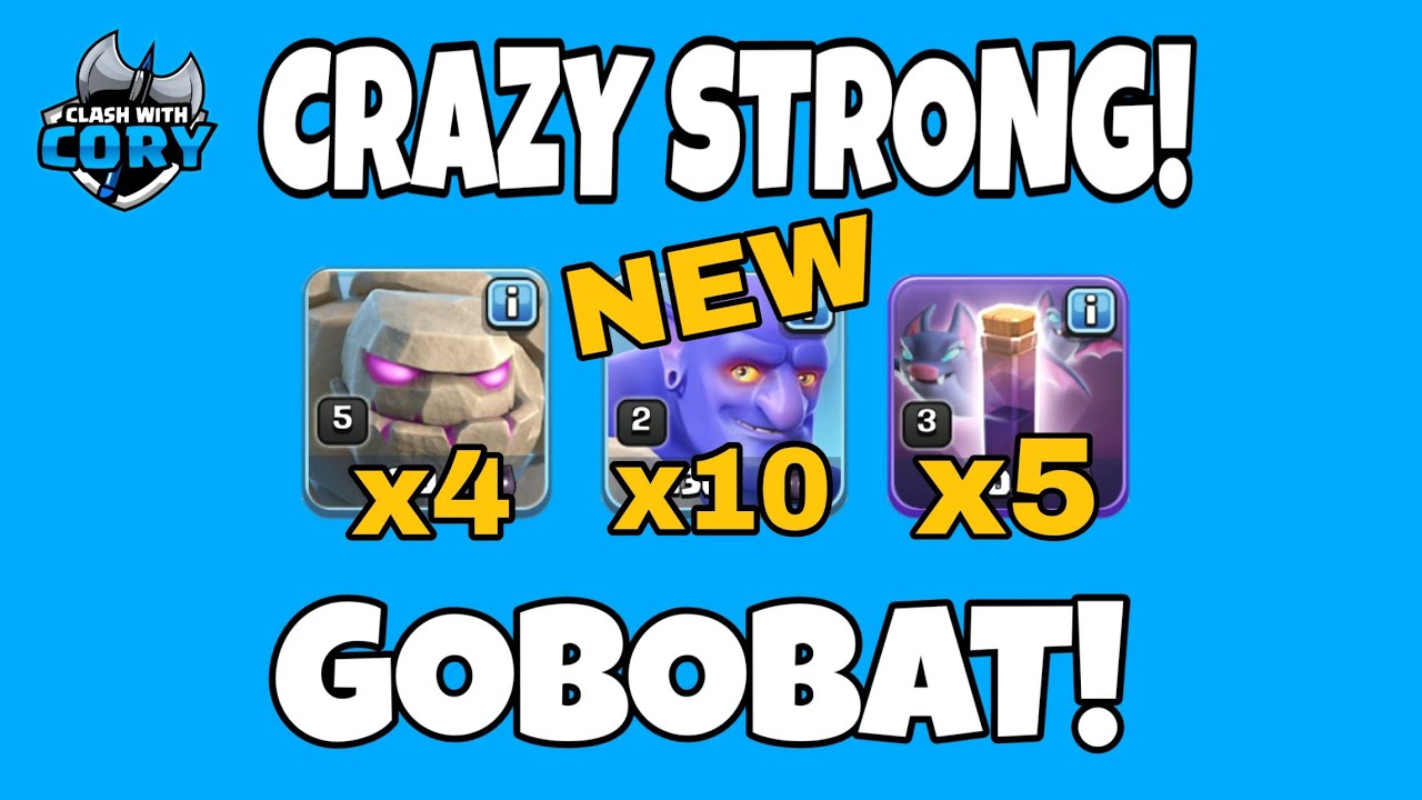 *OP NEW ATTACK STRATEGY* TH10 GoBoBat! GOLEMS, BOWLERS & BAT SPELLS! COC CLASH OF CLANS