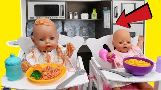 Baby Born doll Evening Dinner Routine feeding baby Born doll