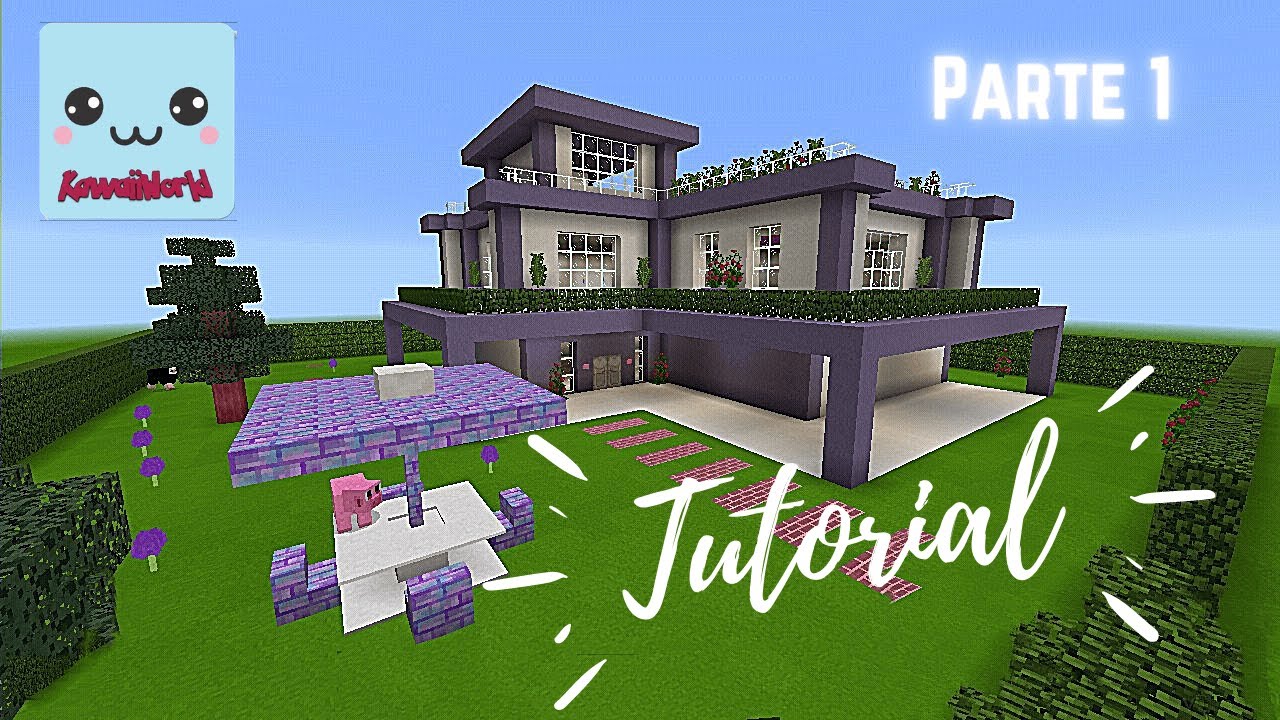 Cómo hacer una CASA MODERNA ROSA🌸Tutorial Minecraft / How to