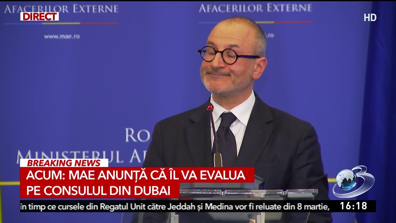 MAE anunță că îl va evalua pe consulul din Dubai