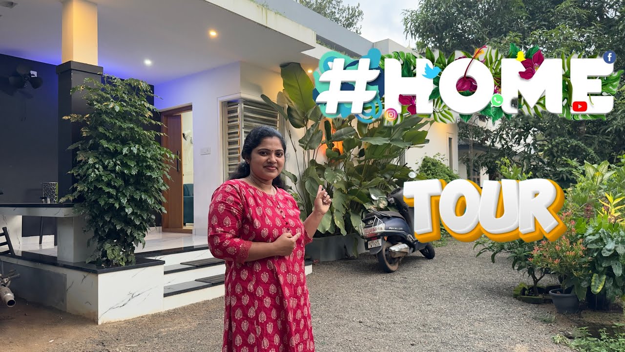 5.5 cent ൽ ഞങ്ങൾ പണിത ഒരു നില വീട് |Welcome to my home🏡|home tour |5.5 cent| 1345sqft