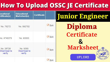 How to Upload OSSC Junior Engineer Civil Certificate & Mark sheet Online 2022