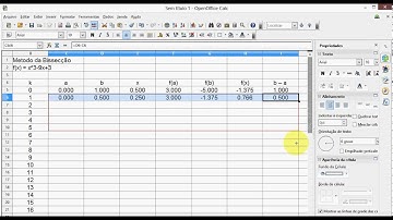 1. Método da Bissecção em Planilha Eletrônica